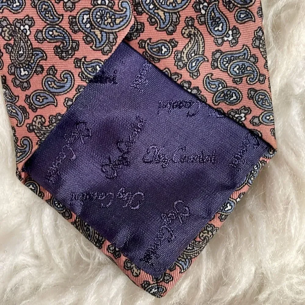 Oleg Cassini Mens Vintage Pink Paisley Dress Tie 42”